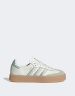 adidas Originals Sambae sneakers in off white and green