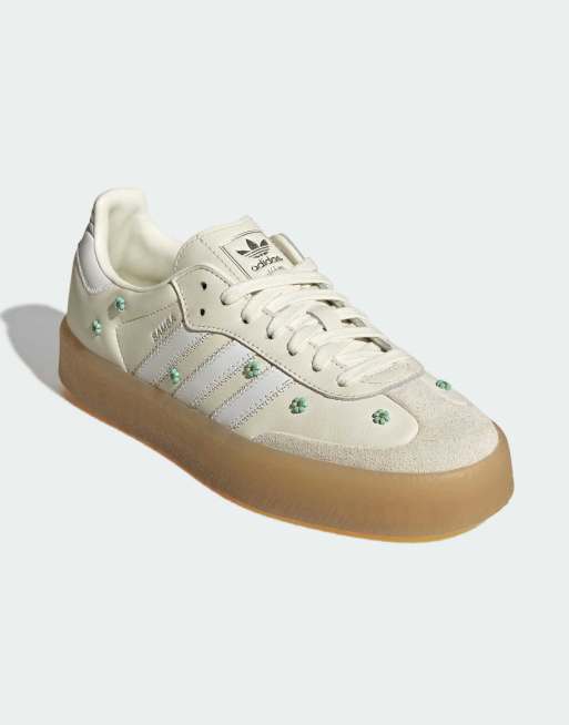 adidas Originals Sambae sneakers in off white with floral detail
