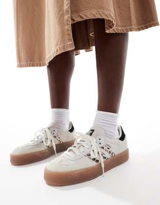 adidas Originals Sambae sneakers in off white with leopard print stripe |  ASOS