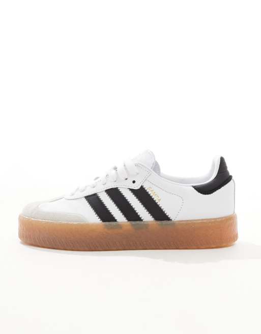 Adidas Sambae Womens White Black Gum Shoes