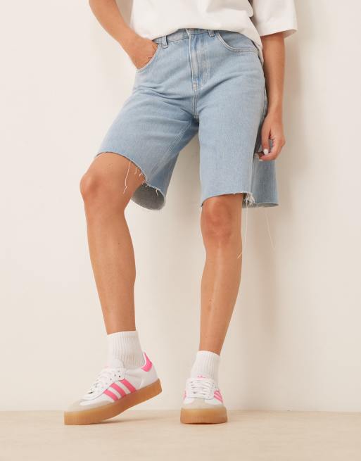 adidas Originals Sambae sneakers in white and bright pink