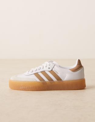 adidas Originals Sambae sneakers in white and brown