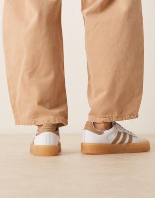 adidas Originals Sambae sneakers in white and brown