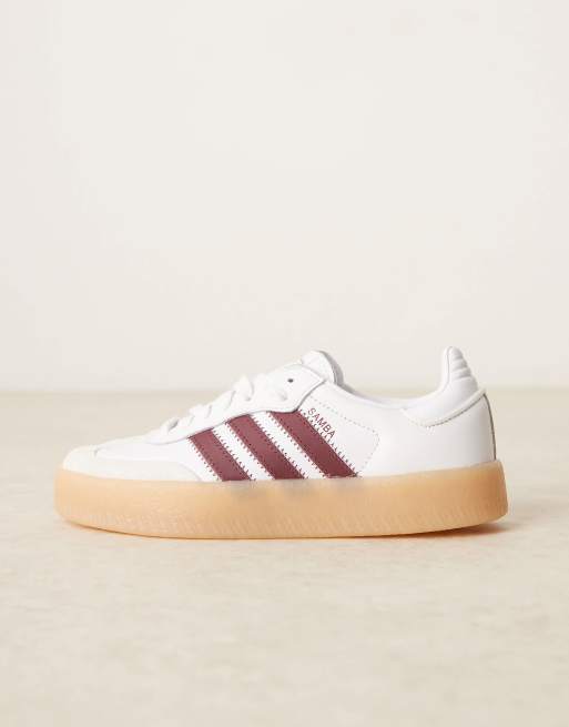 adidas Originals Sambae sneakers in white and burgundy