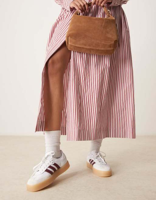 adidas Originals Sambae sneakers in white and burgundy