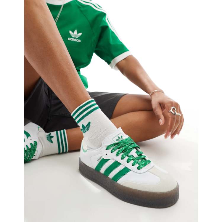 Adidas originals white green online