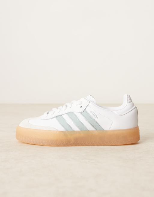 adidas Originals Sambae sneakers in white and light gray