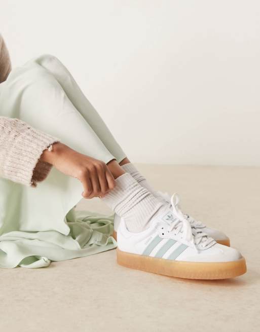 adidas Originals Sambae sneakers in white and light gray
