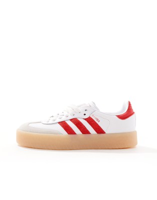 adidas Originals Sambae sneakers in white and red