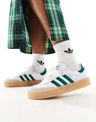 Sambae sneakers with rubber sole in white and green