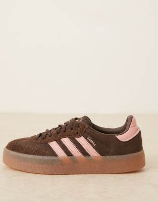 adidas Originals Sambae trainers in brown and pink - View 2
