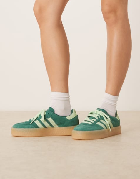 adidas Originals Sambae trainers in green - view 1