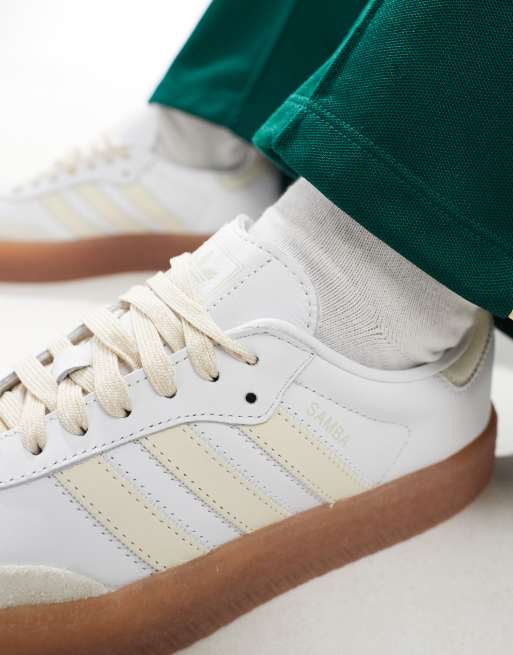 Beige and white adidas clearance