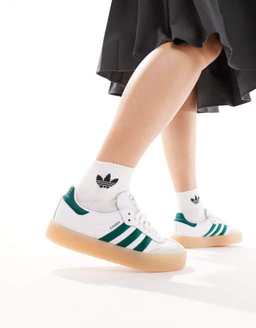 Green white trainers clearance