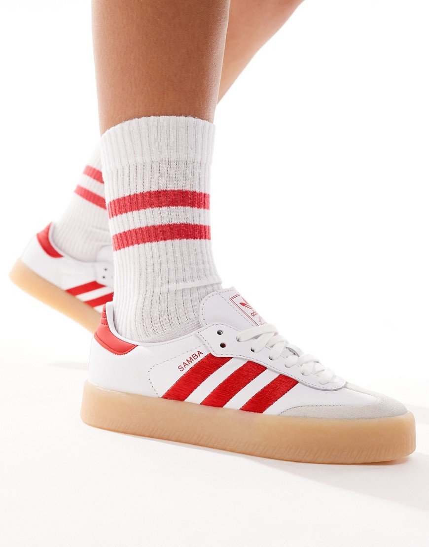 adidas Originals Sambae trainers in white and red-Multi