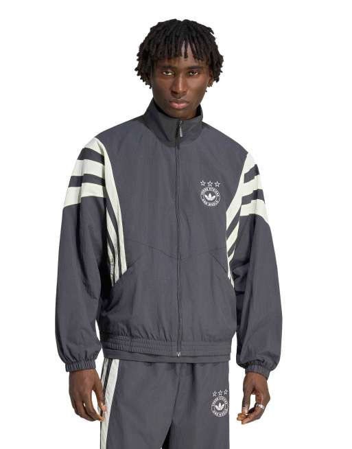 adidas Originals Santiago track top in black and cream | ASOS