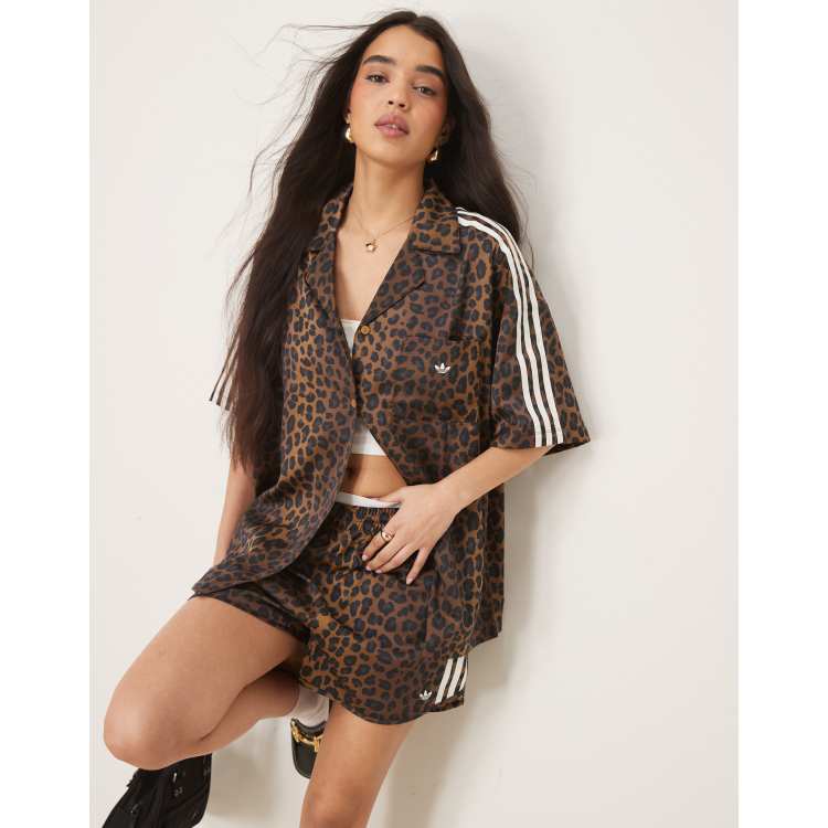 adidas Originals satin shirt in leopard print - MULTI | ASOS