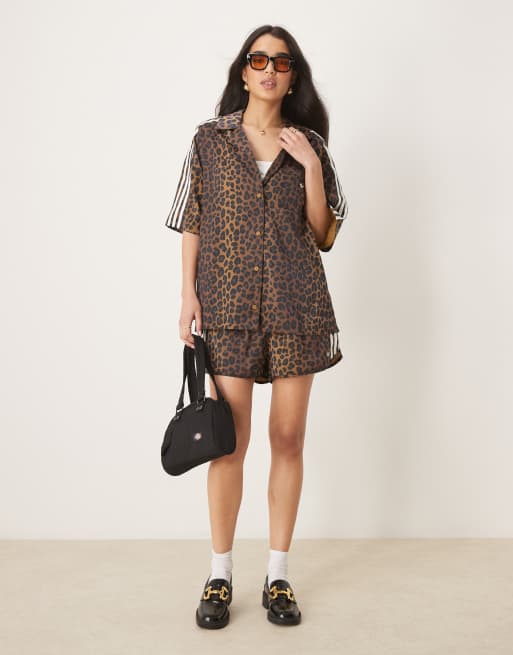 adidas Originals satin shirt in leopard print - MULTI | ASOS
