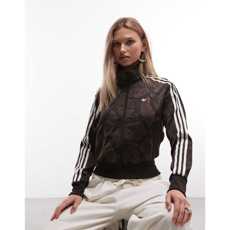 adidas Originals satin snake print classic firebird track jacket
