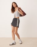 [adidas Originals] adidas Originals satin Sprinter shorts in black leopard print-Multi S Multi