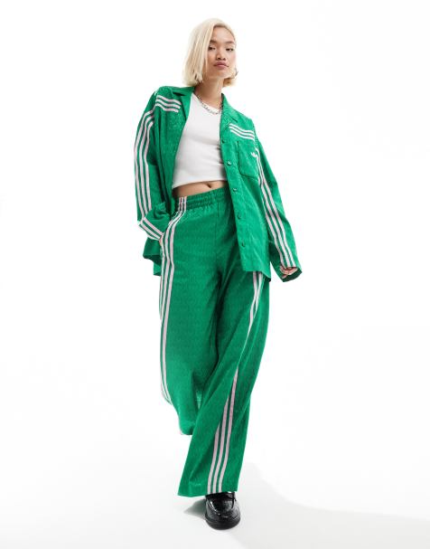 adidas Originals satin top in green - view 1