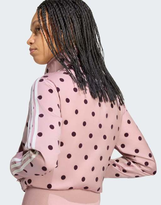adidas Originals Satin-Trainingsjacke mit Polka Dots in Dual Lilac, 3 von 4