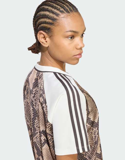 adidas Originals – Satin-Trikot in Leinen/Magic Beige mit Schlangenmuster, 5 von 5