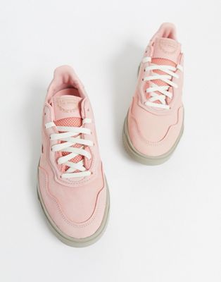 adidas originals sc premiere trainers in pink suede