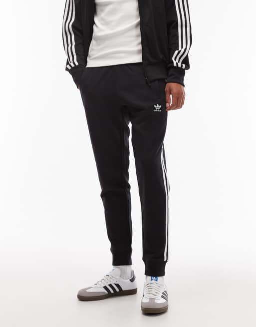 adidas Originals – Schwarze Jogginghose mit drei Streifendesign, 2 von 5