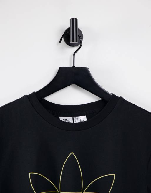 Adidas trefoil tee black gold best sale