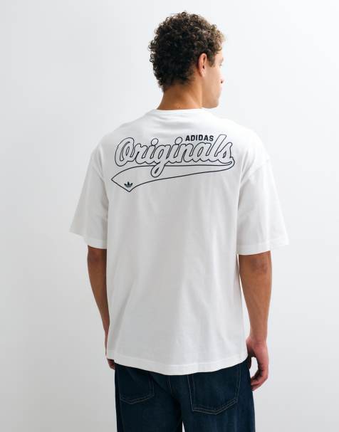 adidas Originals script logo graphic t-shirt in white - view 1