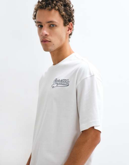 adidas Originals script logo graphic t-shirt in white, 4 of 5