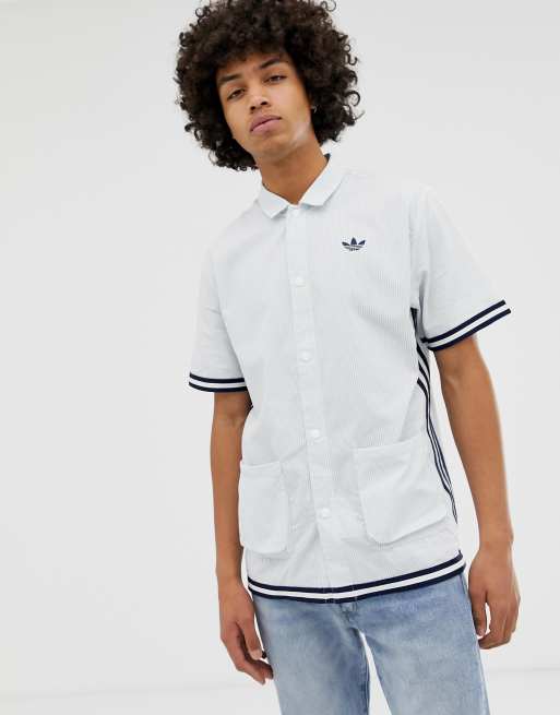 Adidas originals baseball store jersey in white stripe