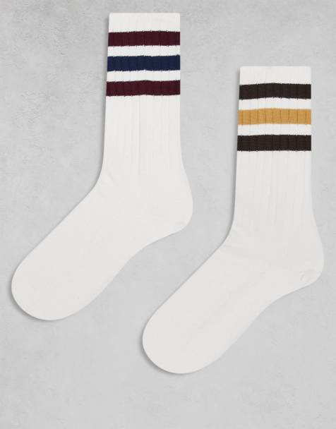 adidas Originals - Set van 2 paar geribbelde sokken in wit - view 1