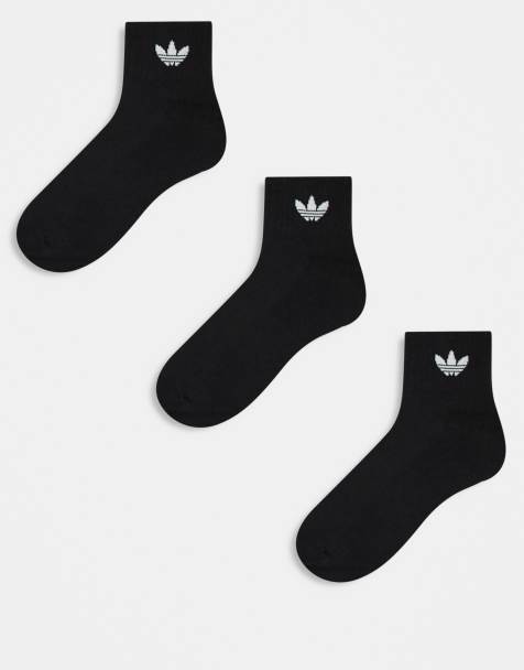 adidas Originals - Set van 3 paar enkelsokken met Trefoil-logo in zwart - view 1