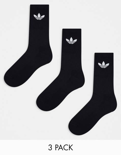 adidas Originals - Set van 3 paar gedempte sokken met trefoil-logo in zwart - view 1