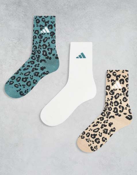 adidas Originals - Set van 3 paar halfhoge sokken in luipaardprint - view 1