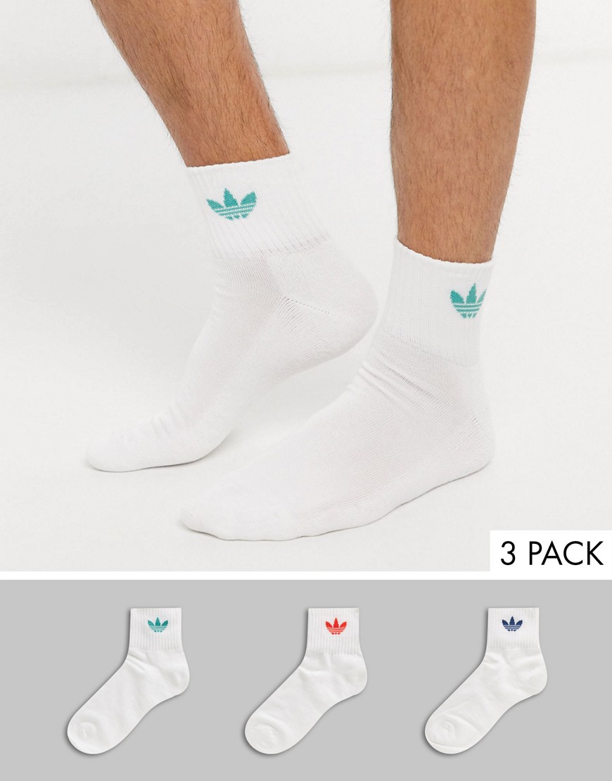 Adidas Originals - Set van 3 paar sokken met trefoil in wit