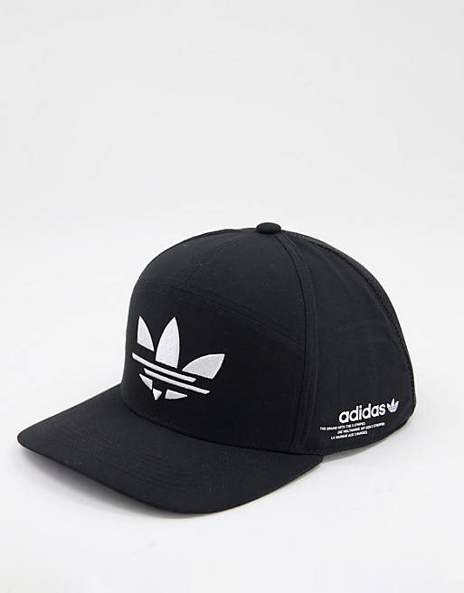 adidas Originals shattered trefoil snapback cap in black
