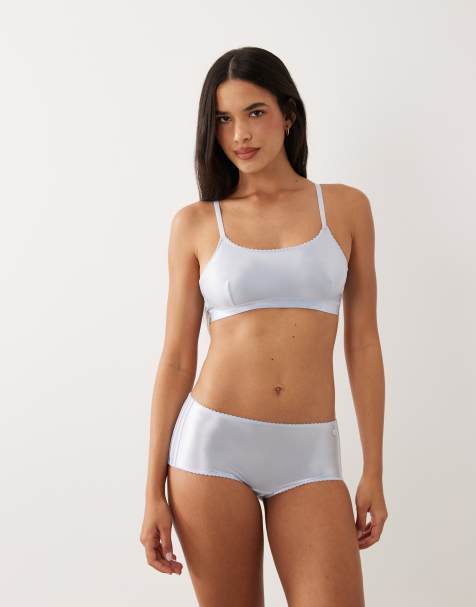 adidas Originals shine satin set with embroidered logo in sky blue - view 1