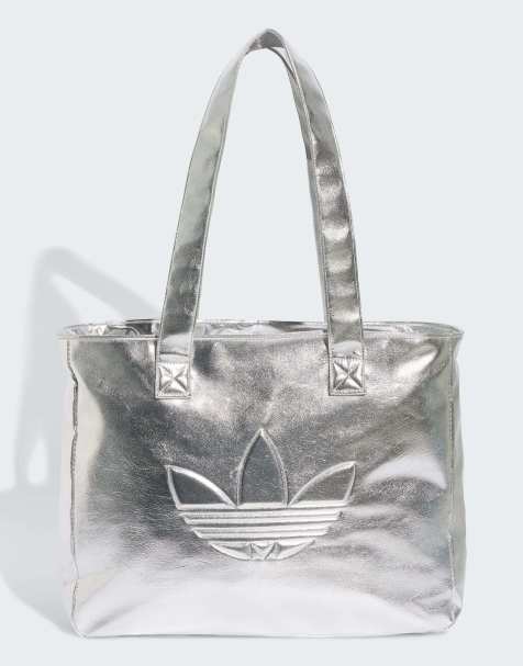 adidas Originals Shopper metallic pu bag in silver metallic - view 1