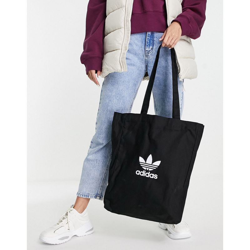 ahE3u Donna adidas Originals - Shopper nera con trifoglio