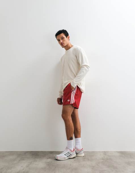 adidas Originals short à trois bandes rouge - view 1