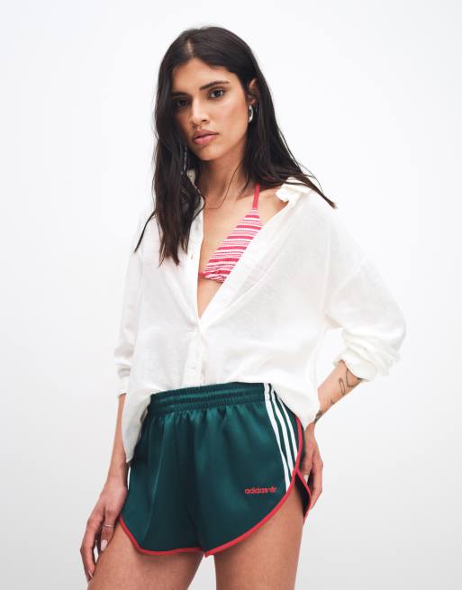 adidas Originals - Short classique en satin - Vert, 4 de 5