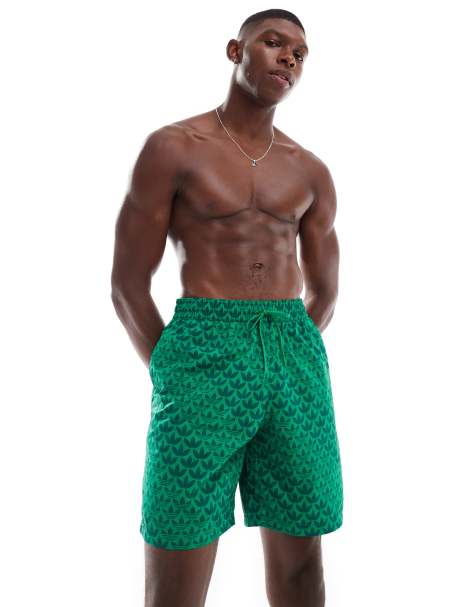 adidas Originals - Short de bain à logo monogramme - Vert - view 1