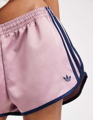 Short en satin à 3 bandes - Mauve magique/indigo foncé-Violet XS