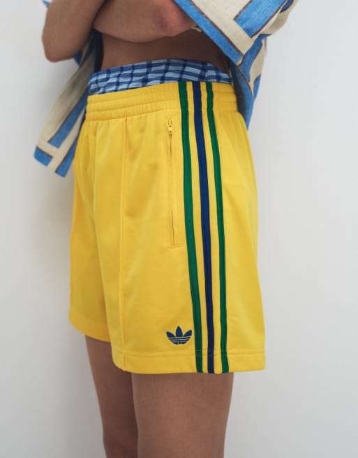 adidas Originals short Firebird jaune et vert, 3 de 9
