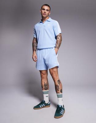 adidas Originals - Short gaufré - Bleu