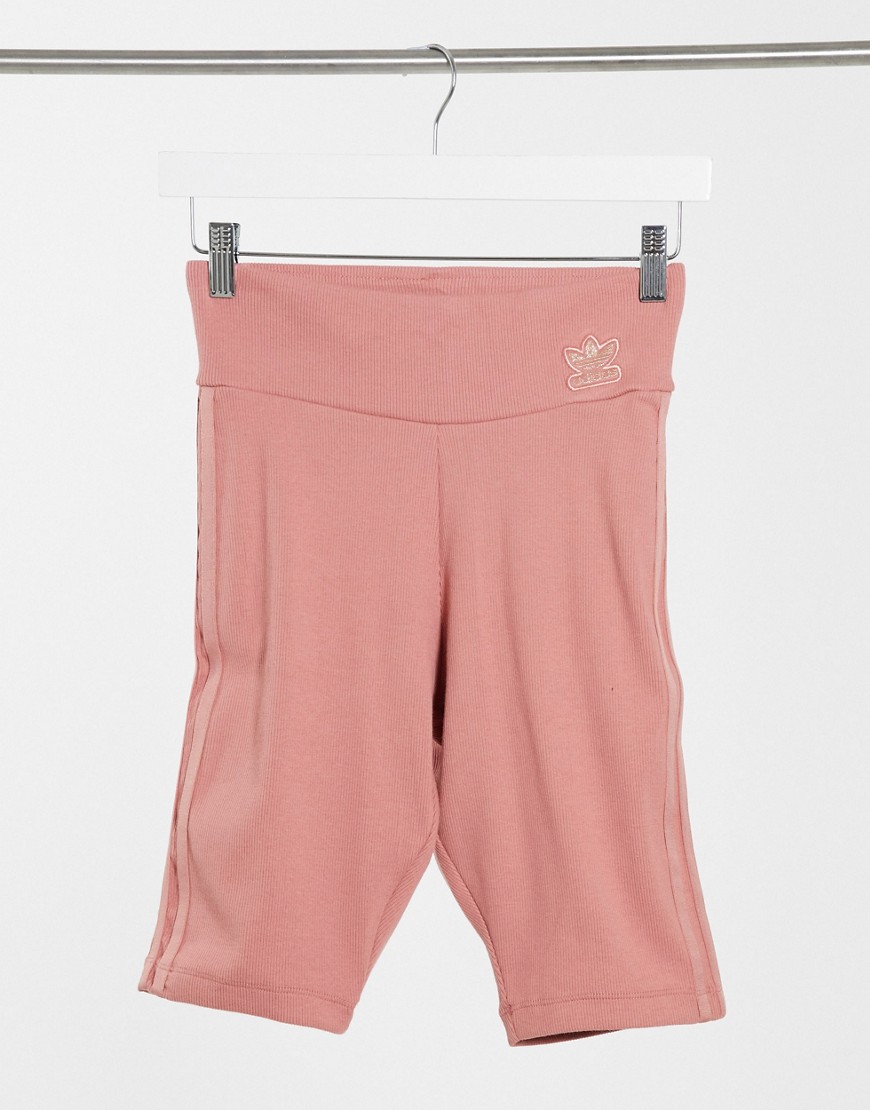 Adidas Originals short leggings in ash pink
