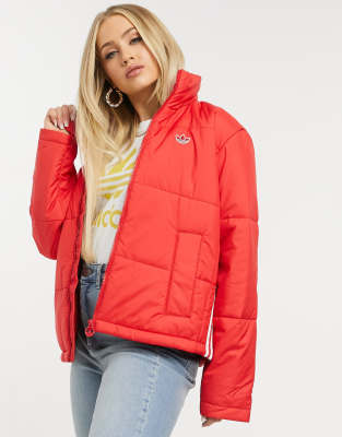 red short padded jacket